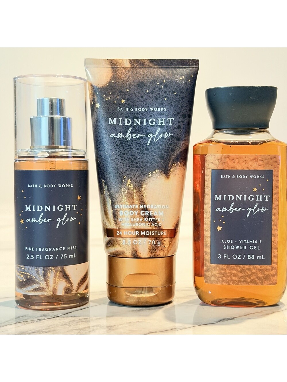 Midnight Amber Glow Bath And Body Works Body Cream Shower Gel Fragrance Mist NEW